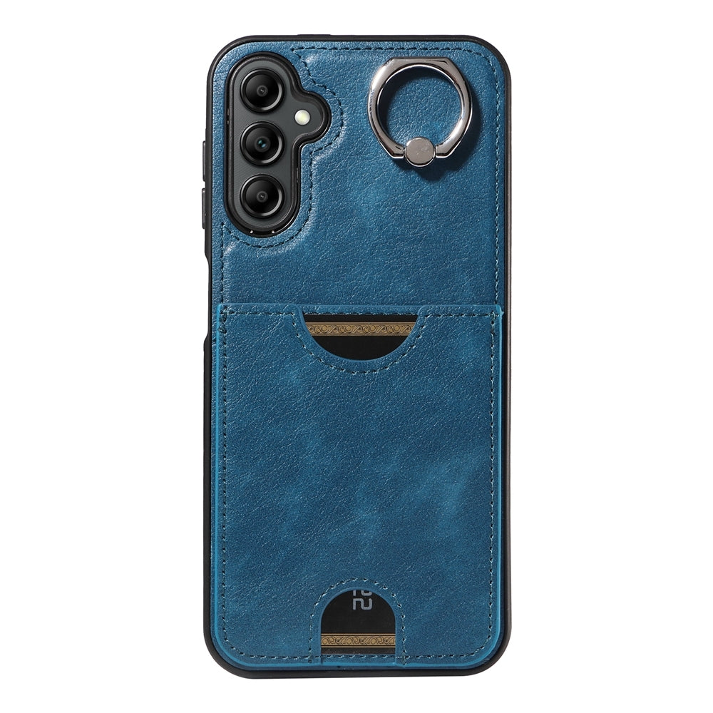 Samsung Galaxy A14 4G/5G Calf Texture Phone Case with Card Slot & Ring Holder - Durable & Stylish Protection