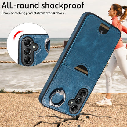 Samsung Galaxy A14 4G/5G Calf Texture Phone Case with Card Slot & Ring Holder - Durable & Stylish Protection