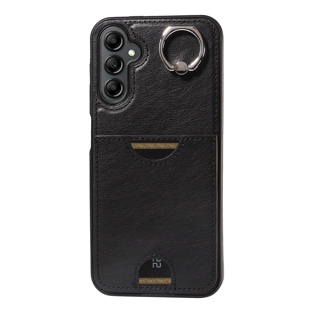 Samsung Galaxy A14 4G/5G Calf Texture Phone Case with Card Slot & Ring Holder - Durable & Stylish Protection