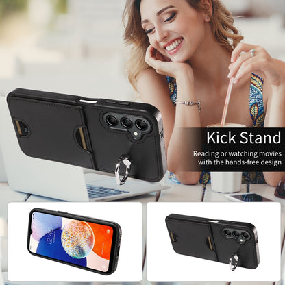 Samsung Galaxy A14 4G/5G Calf Texture Phone Case with Card Slot & Ring Holder - Durable & Stylish Protection