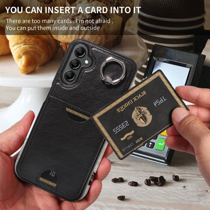 Samsung Galaxy A14 4G/5G Calf Texture Phone Case with Card Slot & Ring Holder - Durable & Stylish Protection