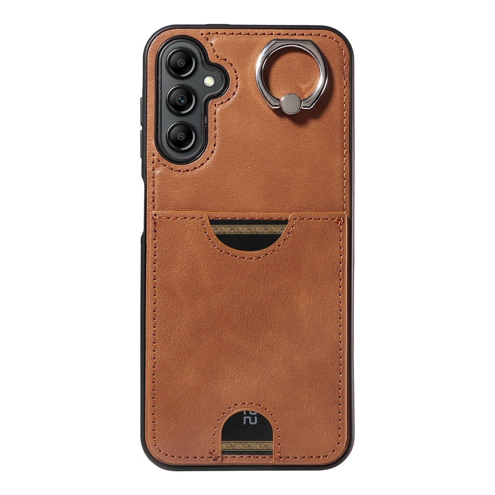 Samsung Galaxy A14 4G/5G Calf Texture Phone Case with Card Slot & Ring Holder - Durable & Stylish Protection