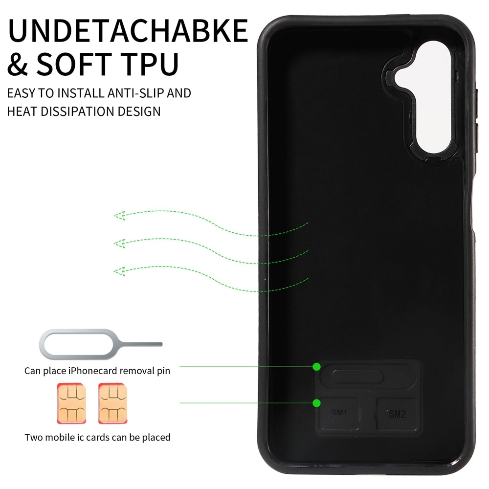 Samsung Galaxy A14 4G/5G Calf Texture Phone Case with Card Slot & Ring Holder - Durable & Stylish Protection