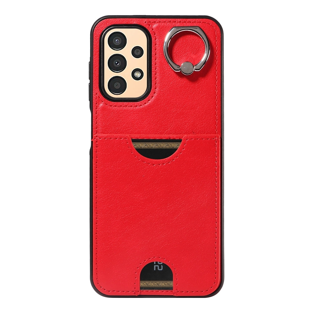 Samsung Galaxy A13 4G Calf Texture Phone Case with Card Slot & Ring Holder - Durable & Stylish Protection