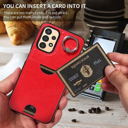 Samsung Galaxy A13 4G Calf Texture Phone Case with Card Slot & Ring Holder - Durable & Stylish Protection