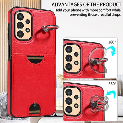 Samsung Galaxy A13 4G Calf Texture Phone Case with Card Slot & Ring Holder - Durable & Stylish Protection
