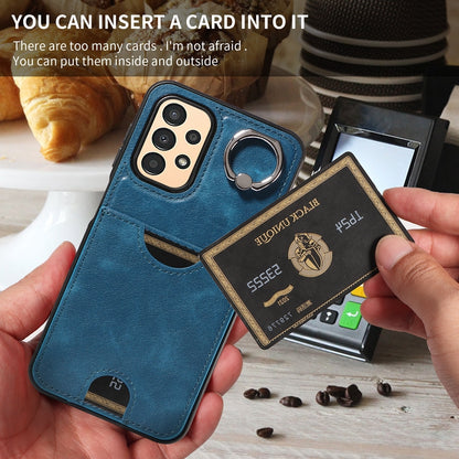 Samsung Galaxy A13 4G Calf Texture Phone Case with Card Slot & Ring Holder - Durable & Stylish Protection