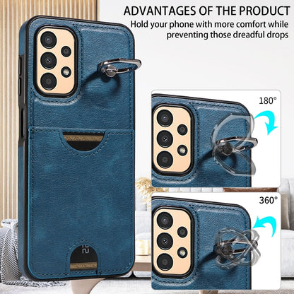 Samsung Galaxy A13 4G Calf Texture Phone Case with Card Slot & Ring Holder - Durable & Stylish Protection