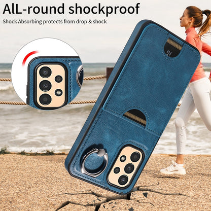 Samsung Galaxy A13 4G Calf Texture Phone Case with Card Slot & Ring Holder - Durable & Stylish Protection