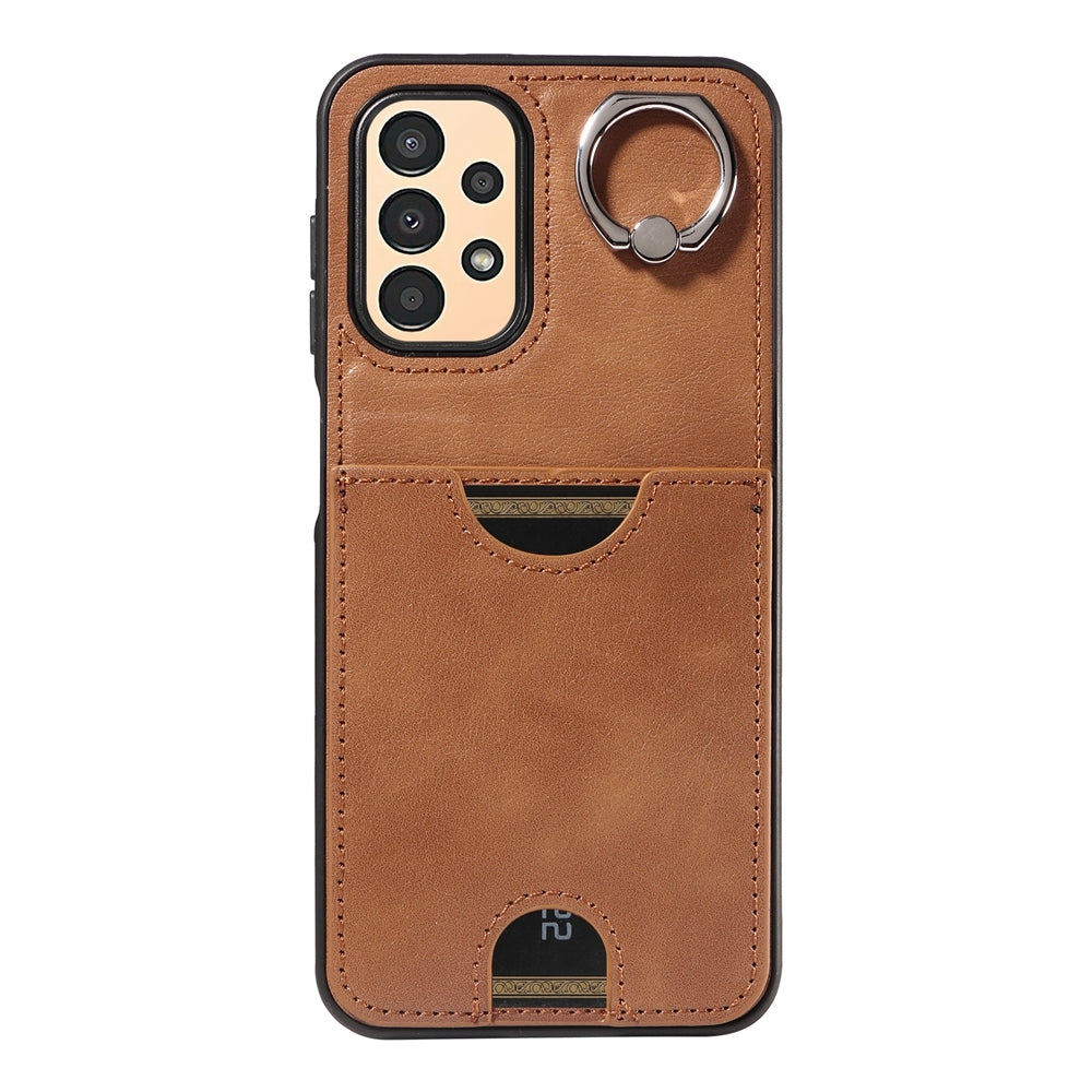 Samsung Galaxy A13 4G Calf Texture Phone Case with Card Slot & Ring Holder - Durable & Stylish Protection