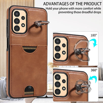 Samsung Galaxy A13 4G Calf Texture Phone Case with Card Slot & Ring Holder - Durable & Stylish Protection