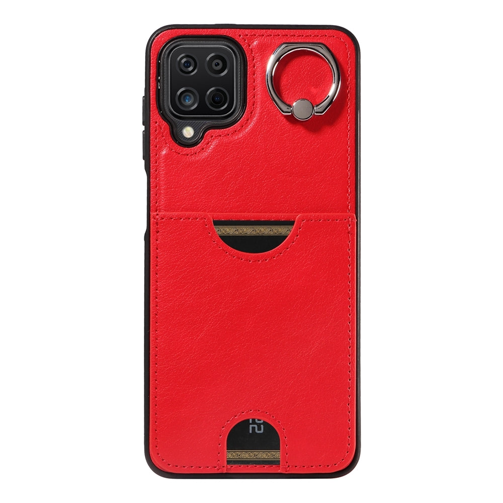 Samsung Galaxy A12 4G Calf Texture Phone Case with Card Slot & Ring Holder - Durable & Stylish Protection