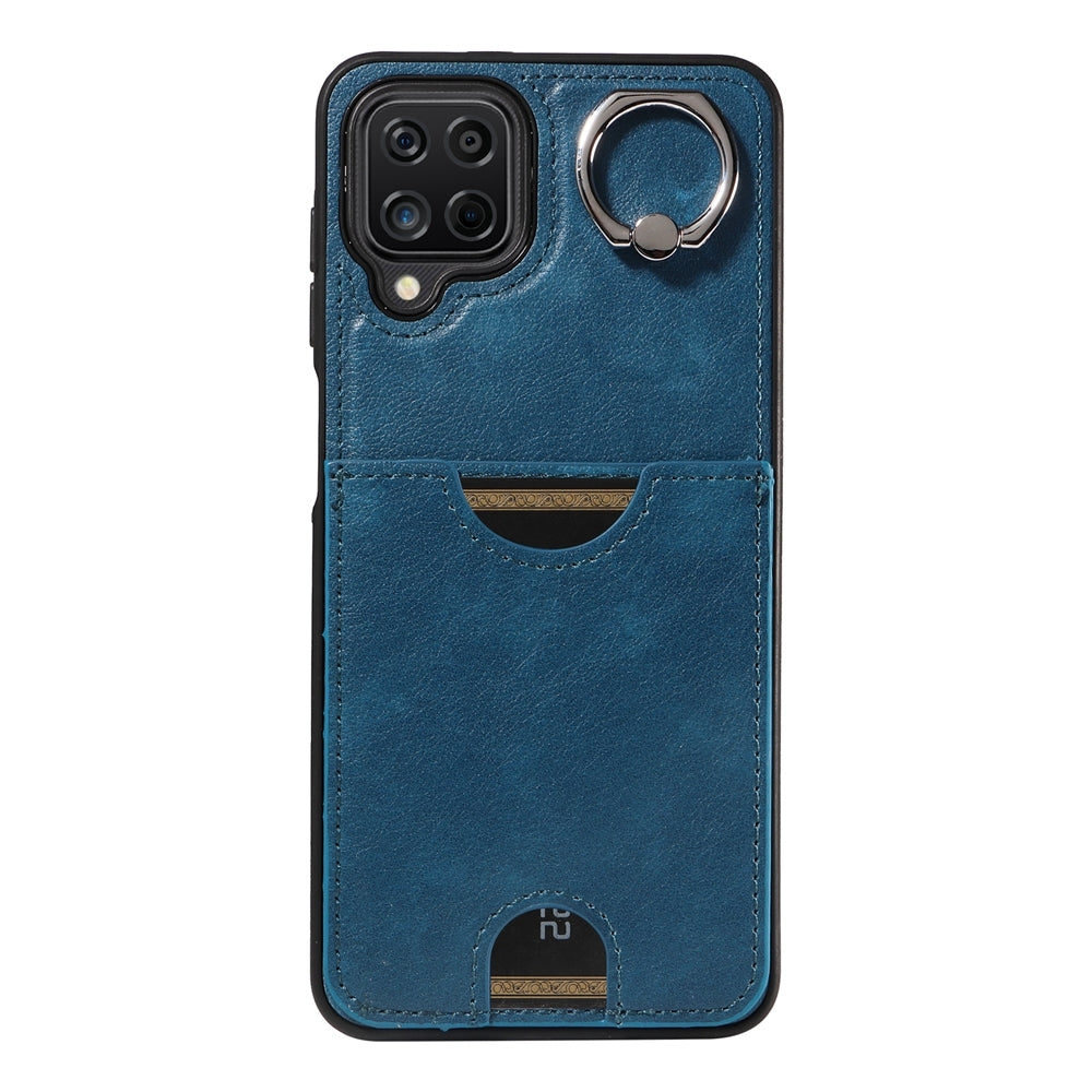 Samsung Galaxy A12 4G Calf Texture Phone Case with Card Slot & Ring Holder - Durable & Stylish Protection