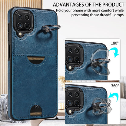 Samsung Galaxy A12 4G Calf Texture Phone Case with Card Slot & Ring Holder - Durable & Stylish Protection