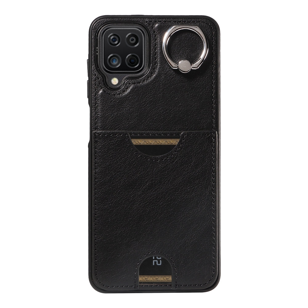 Samsung Galaxy A12 4G Calf Texture Phone Case with Card Slot & Ring Holder - Durable & Stylish Protection