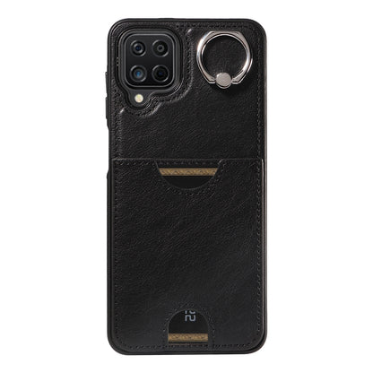 Samsung Galaxy A12 4G Calf Texture Phone Case with Card Slot & Ring Holder - Durable & Stylish Protection