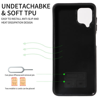 Samsung Galaxy A12 4G Calf Texture Phone Case with Card Slot & Ring Holder - Durable & Stylish Protection