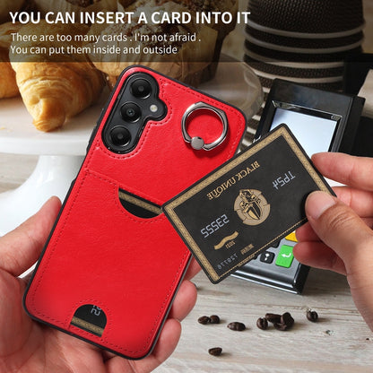 Samsung Galaxy A05s Calf Texture Phone Case with Card Slot & Ring Holder - Durable & Stylish Protection