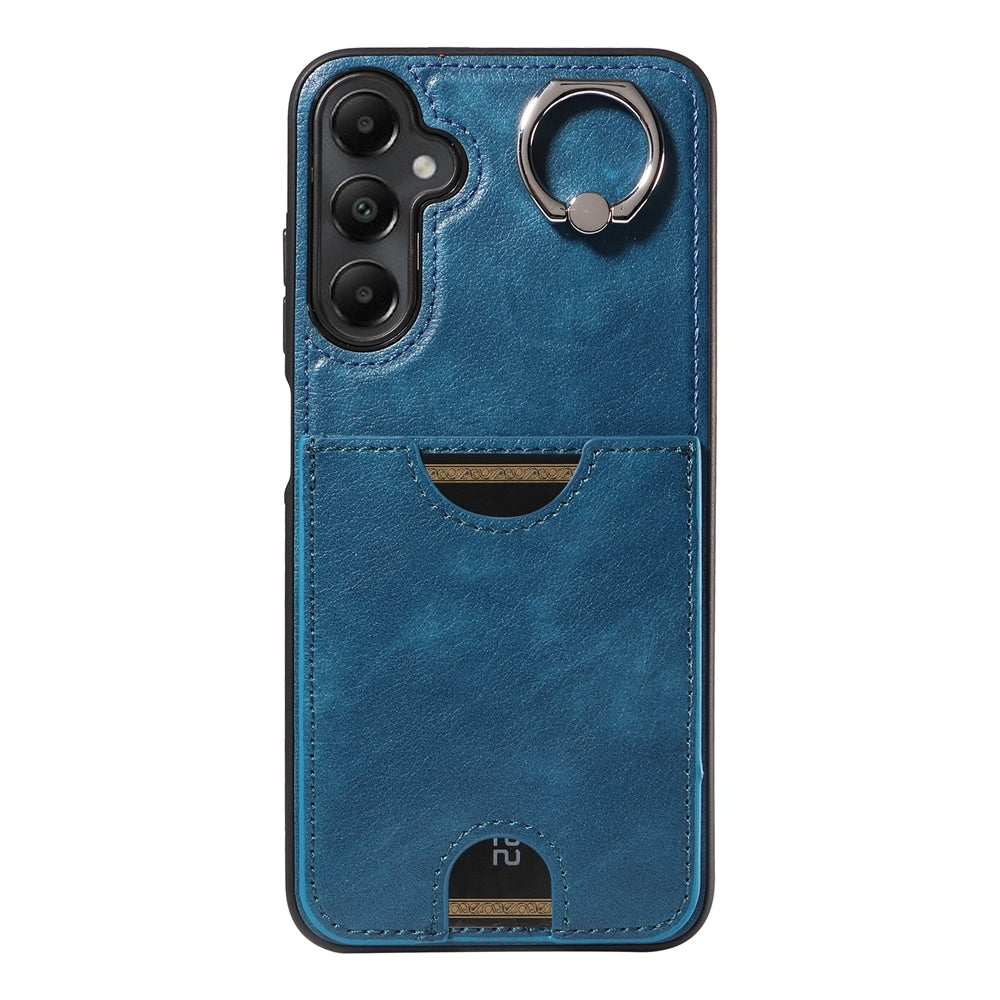 Samsung Galaxy A05s Calf Texture Phone Case with Card Slot & Ring Holder - Durable & Stylish Protection
