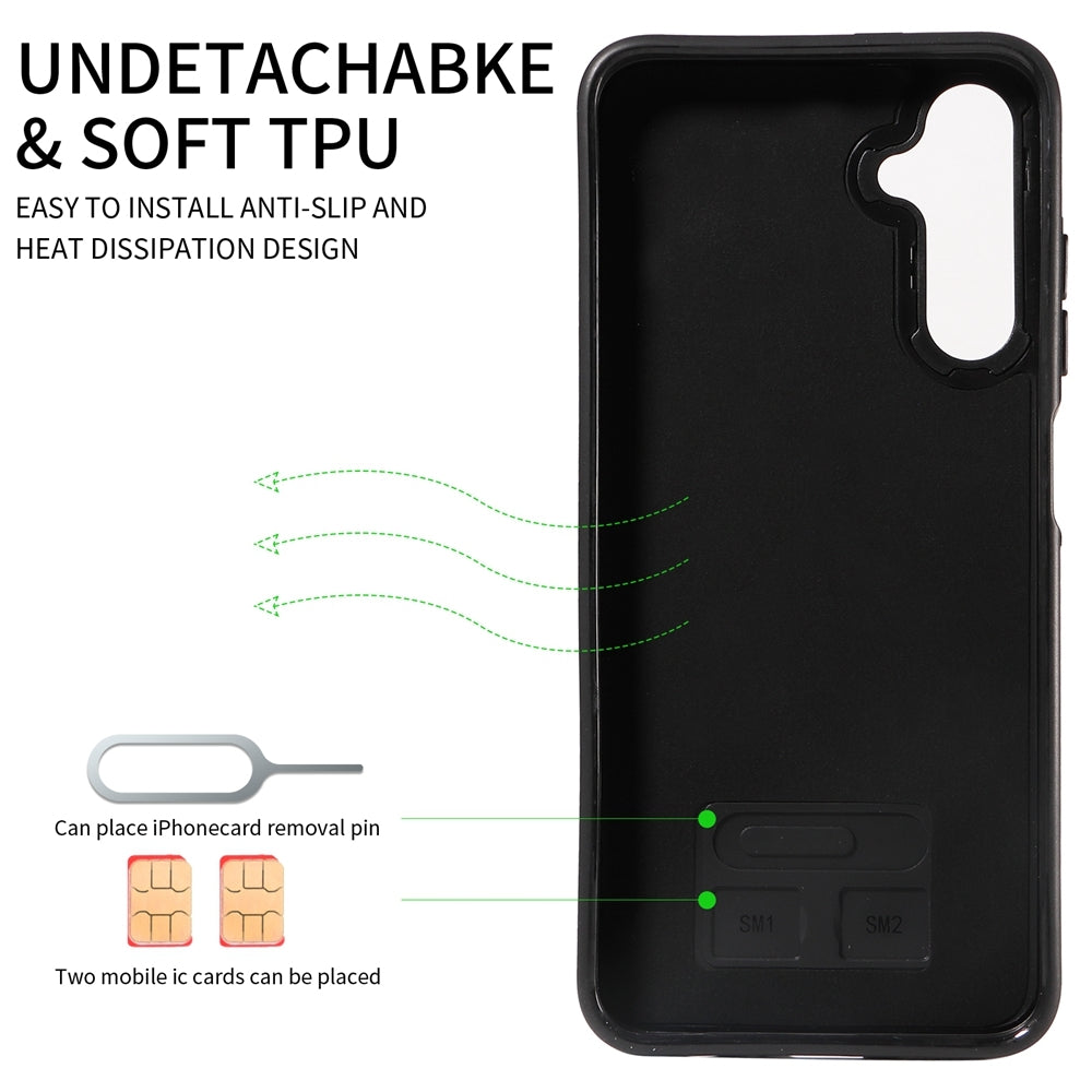 Samsung Galaxy A05s Calf Texture Phone Case with Card Slot & Ring Holder - Durable & Stylish Protection