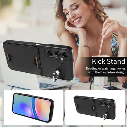 Samsung Galaxy A05s Calf Texture Phone Case with Card Slot & Ring Holder - Durable & Stylish Protection