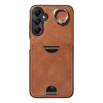 Samsung Galaxy A05s Calf Texture Phone Case with Card Slot & Ring Holder - Durable & Stylish Protection