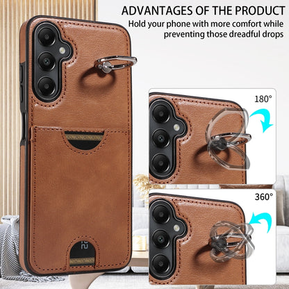 Samsung Galaxy A05s Calf Texture Phone Case with Card Slot & Ring Holder - Durable & Stylish Protection