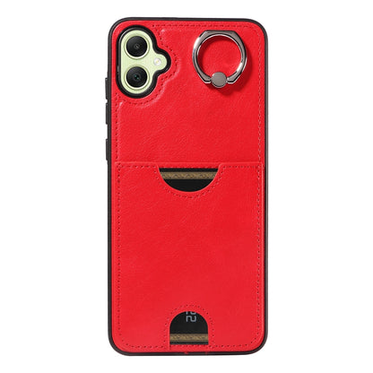 Samsung Galaxy A05 Calf Texture Phone Case with Card Slot & Ring Holder - Durable & Stylish Protection