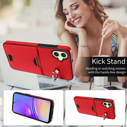 Samsung Galaxy A05 Calf Texture Phone Case with Card Slot & Ring Holder - Durable & Stylish Protection