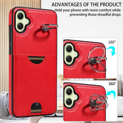 Samsung Galaxy A05 Calf Texture Phone Case with Card Slot & Ring Holder - Durable & Stylish Protection