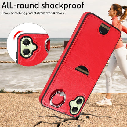 Samsung Galaxy A05 Calf Texture Phone Case with Card Slot & Ring Holder - Durable & Stylish Protection