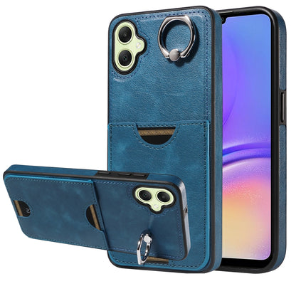 Samsung Galaxy A05 Calf Texture Phone Case with Card Slot & Ring Holder - Durable & Stylish Protection