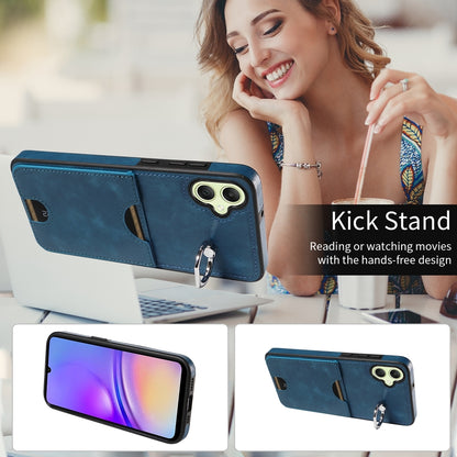 Samsung Galaxy A05 Calf Texture Phone Case with Card Slot & Ring Holder - Durable & Stylish Protection