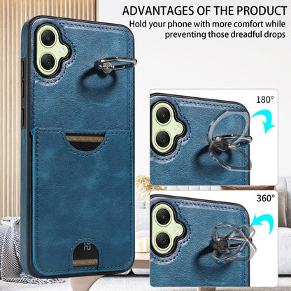 Samsung Galaxy A05 Calf Texture Phone Case with Card Slot & Ring Holder - Durable & Stylish Protection