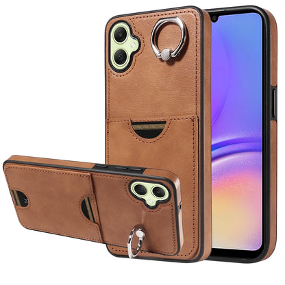 Samsung Galaxy A05 Calf Texture Phone Case with Card Slot & Ring Holder - Durable & Stylish Protection