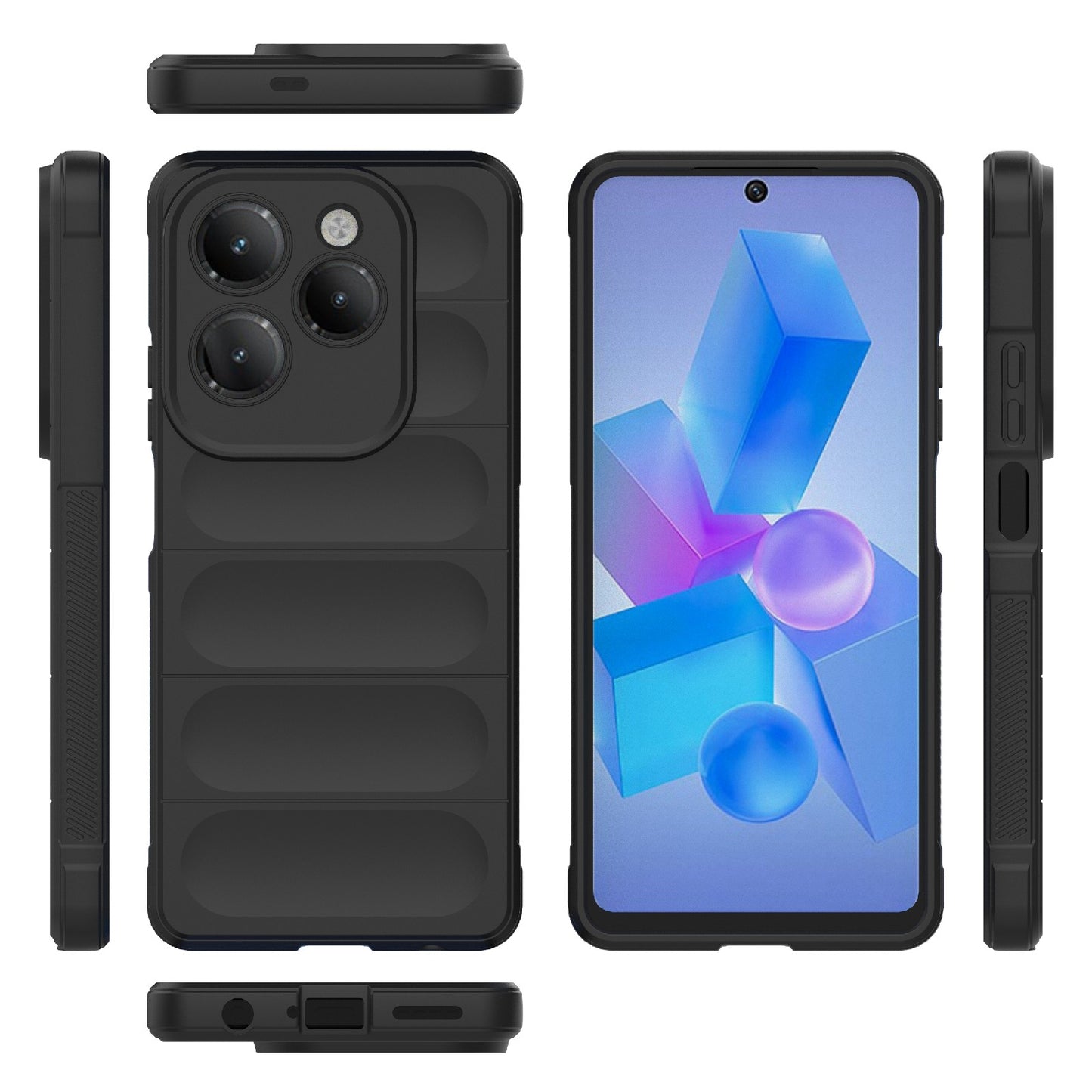 Infinix Hot 40 Pro Magic Shield TPU + Flannel Phone Case: Durable, Non-toxic, Easy Access, Stylish Design