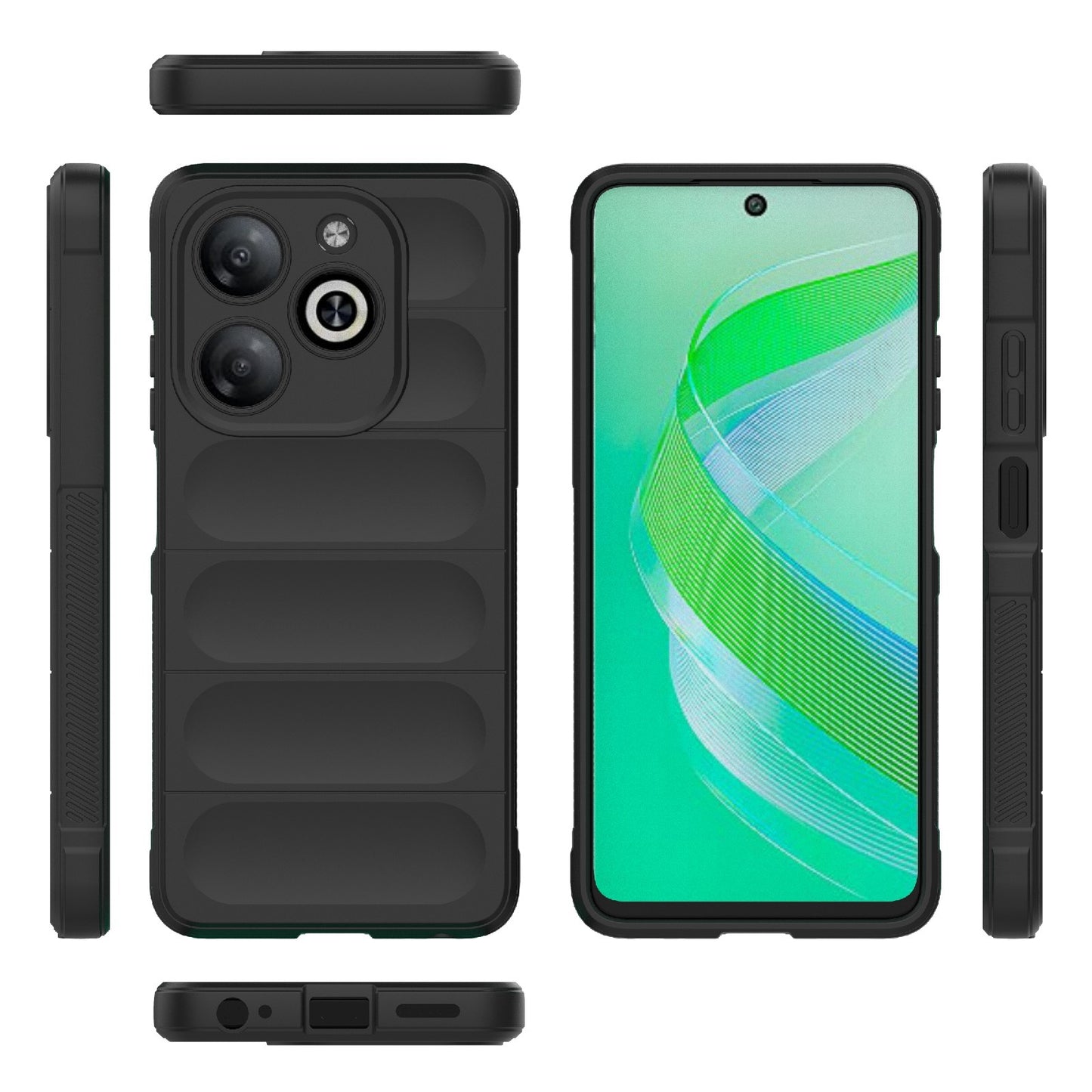 Infinix Smart 8 Magic Shield TPU + Flannel Phone Case: Durable, Non-toxic, Easy Access, Stylish Design