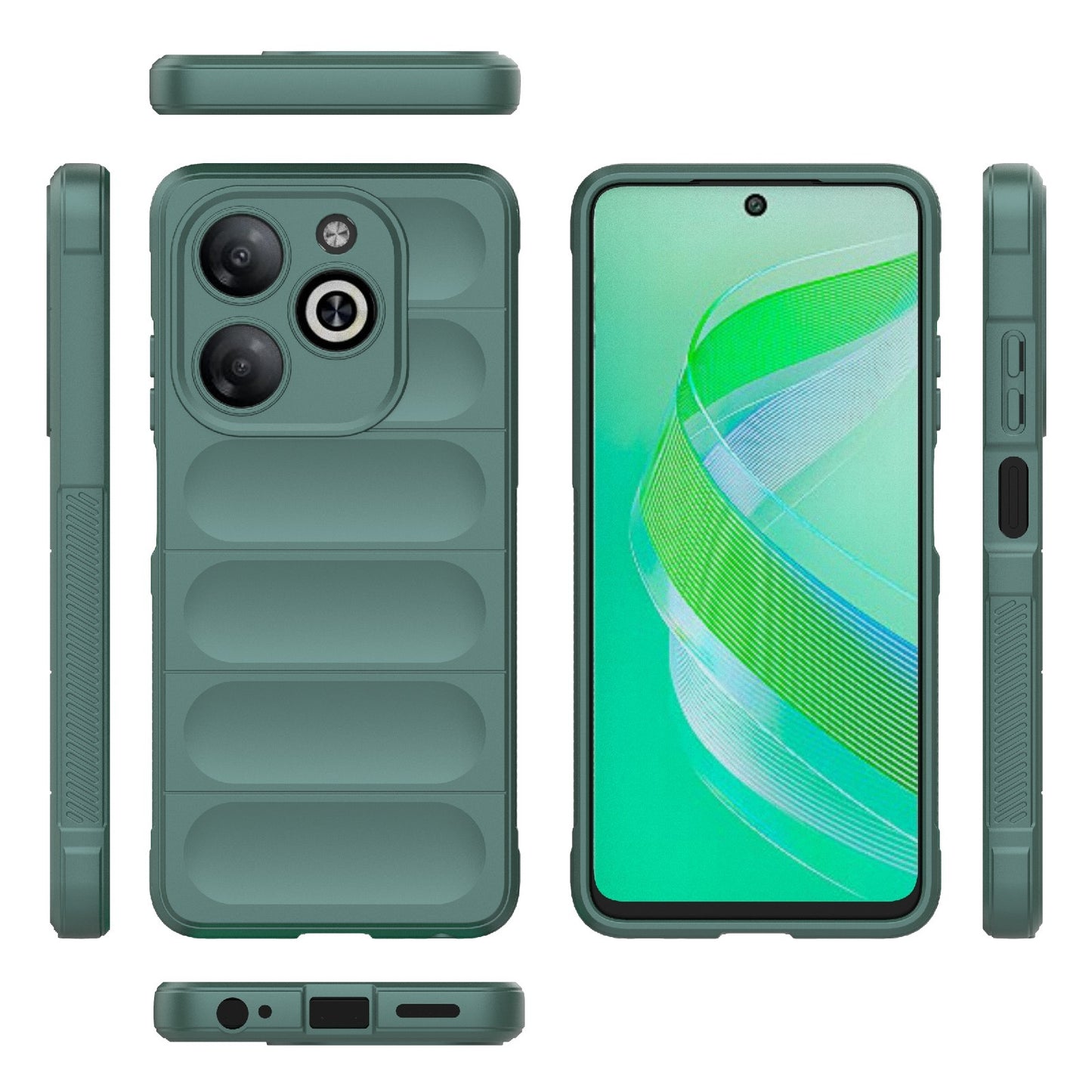 Infinix Smart 8 Magic Shield TPU + Flannel Phone Case: Durable, Non-toxic, Easy Access, Stylish Design