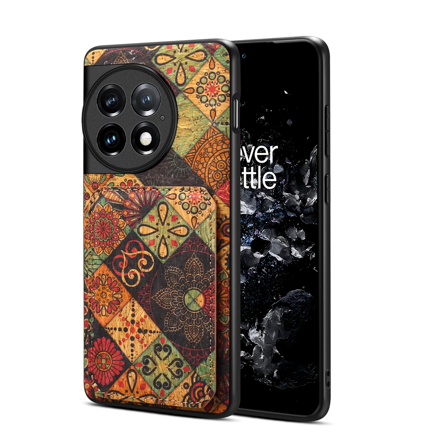 OnePlus Ace 2 Pro Dual Card Slot Holder Phone Case – Patterned Design, Scratch & Dirt Protection, Convenient Holder