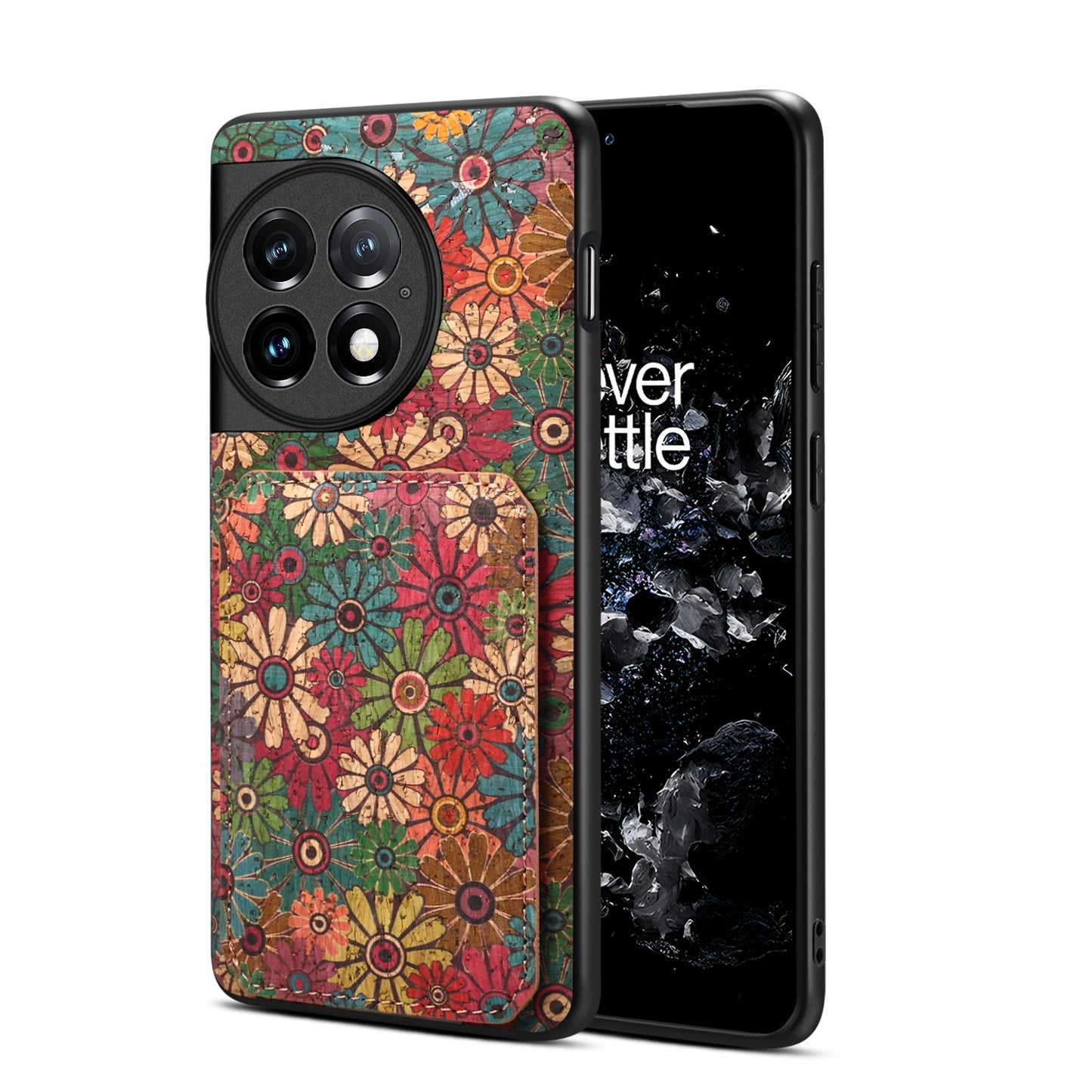 OnePlus Ace 2 Pro Dual Card Slot Holder Phone Case – Patterned Design, Scratch & Dirt Protection, Convenient Holder
