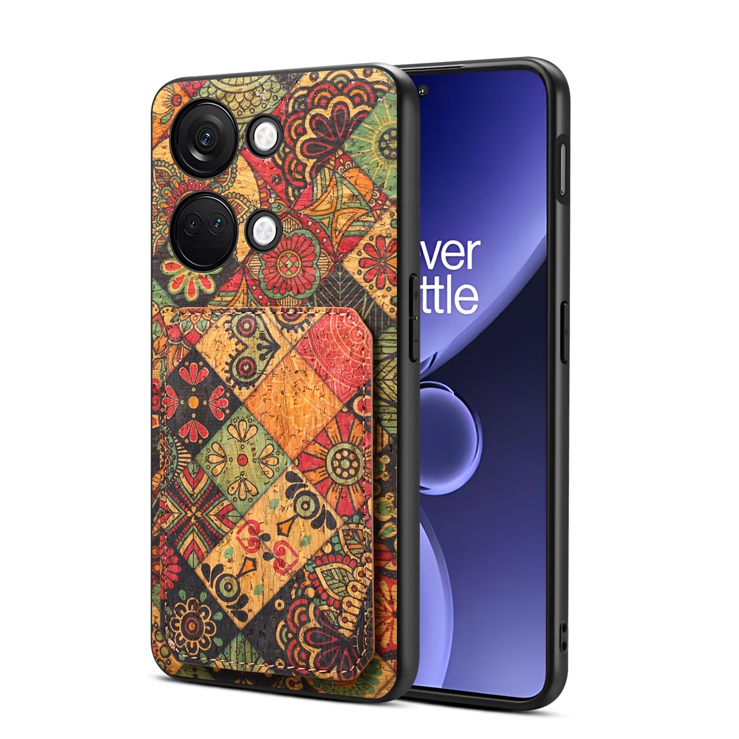 OnePlus Ace 2V Dual Card Slot Holder Phone Case – Patterned Design, Scratch & Dirt Protection, Convenient Holder