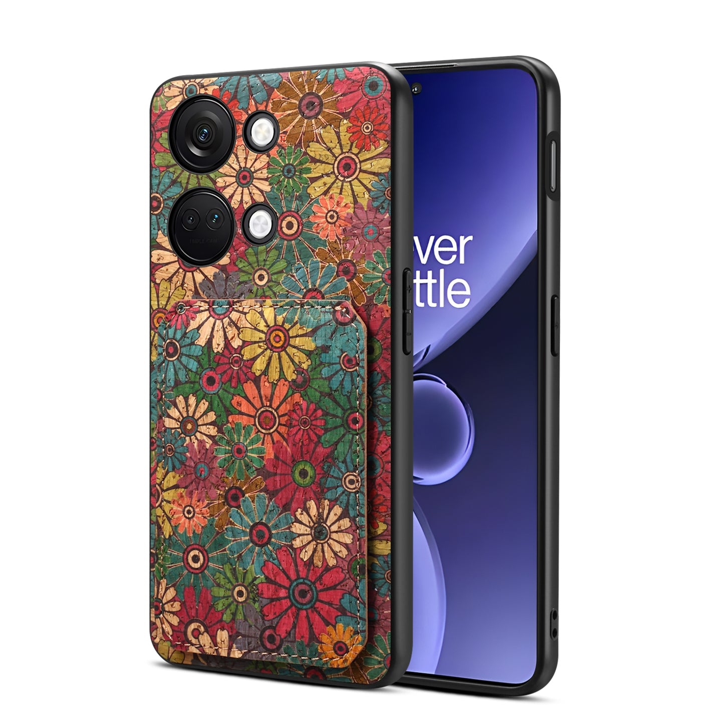 OnePlus Ace 2V Dual Card Slot Holder Phone Case – Patterned Design, Scratch & Dirt Protection, Convenient Holder
