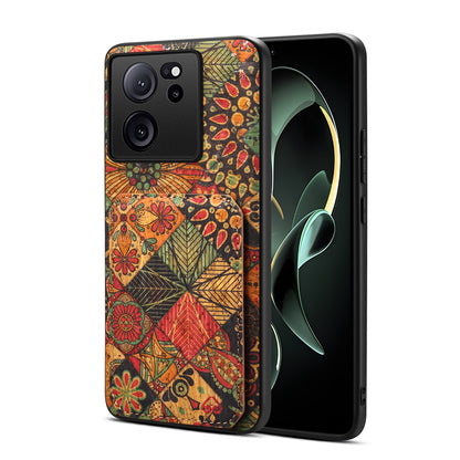 Xiaomi 13T Dual Card Slot Holder Phone Case – Patterned Design, Scratch & Dirt Protection, Convenient Holder
