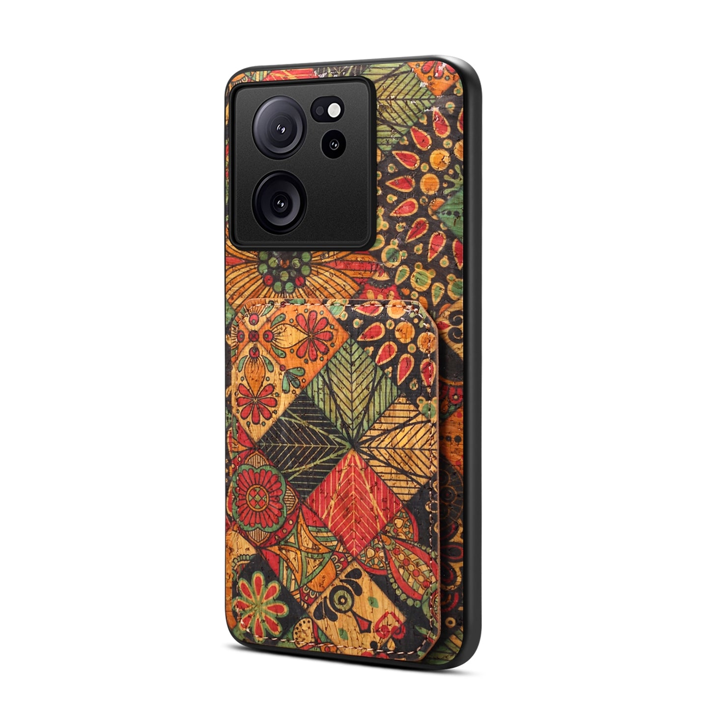 Xiaomi 13T Dual Card Slot Holder Phone Case – Patterned Design, Scratch & Dirt Protection, Convenient Holder