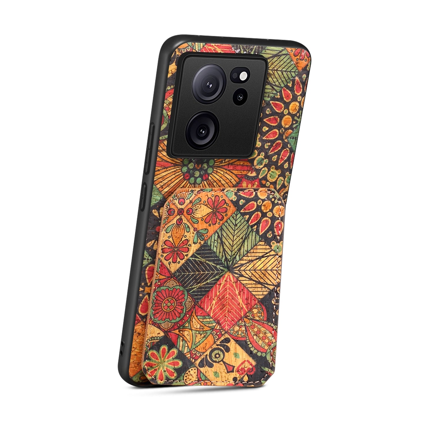 Xiaomi 13T Dual Card Slot Holder Phone Case – Patterned Design, Scratch & Dirt Protection, Convenient Holder