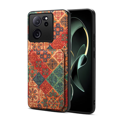 Xiaomi 13T Dual Card Slot Holder Phone Case – Patterned Design, Scratch & Dirt Protection, Convenient Holder
