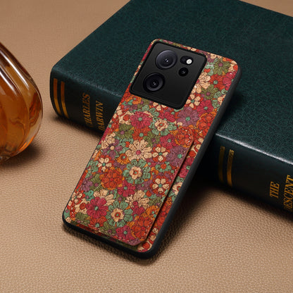 Xiaomi 13T Dual Card Slot Holder Phone Case – Patterned Design, Scratch & Dirt Protection, Convenient Holder