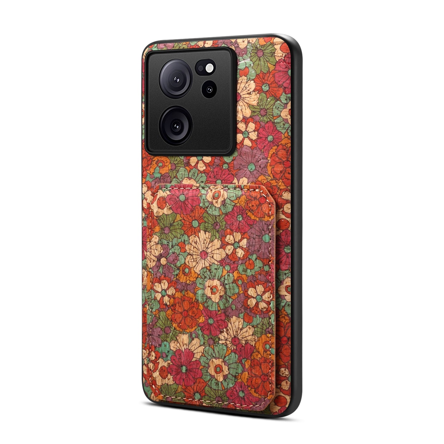 Xiaomi 13T Dual Card Slot Holder Phone Case – Patterned Design, Scratch & Dirt Protection, Convenient Holder