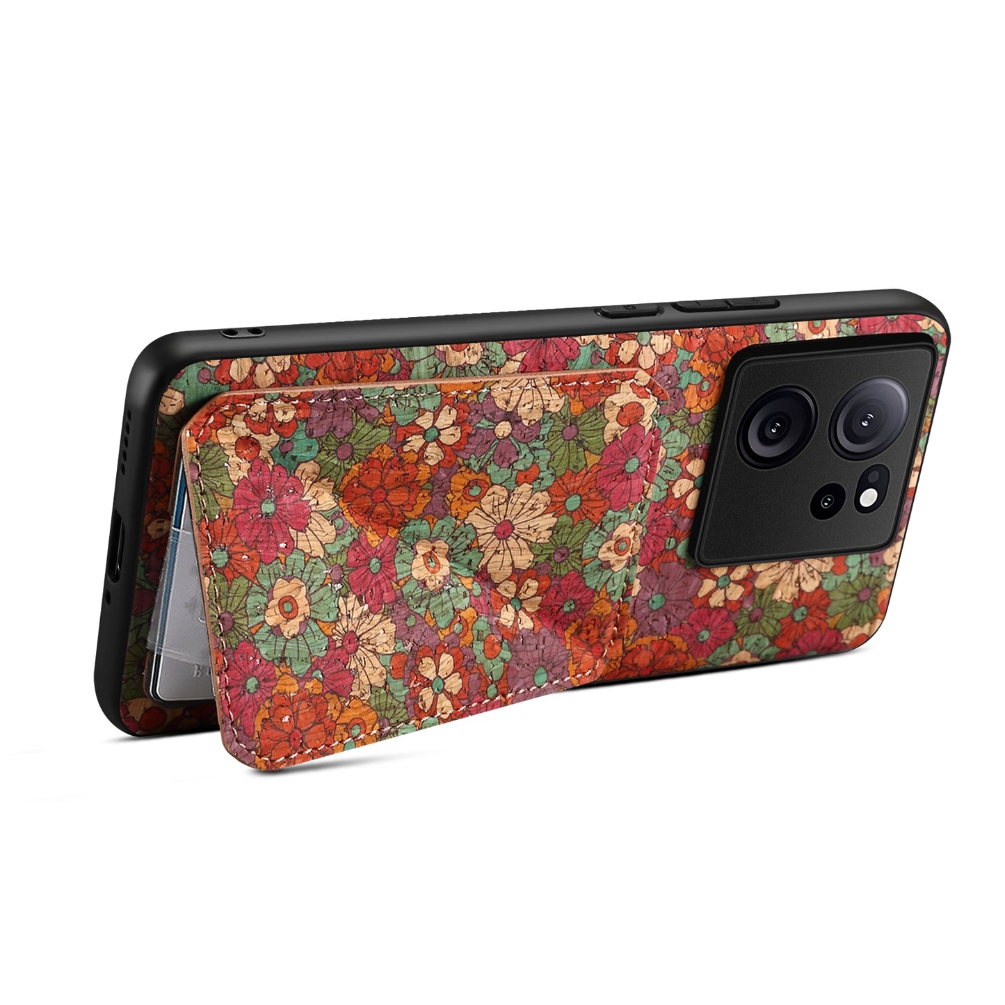 Xiaomi 13T Dual Card Slot Holder Phone Case – Patterned Design, Scratch & Dirt Protection, Convenient Holder