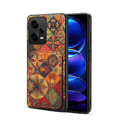 Xiaomi Redmi Note 12 Pro Dual Card Slot Holder Phone Case – Patterned Design, Scratch & Dirt Protection, Convenient Holder
